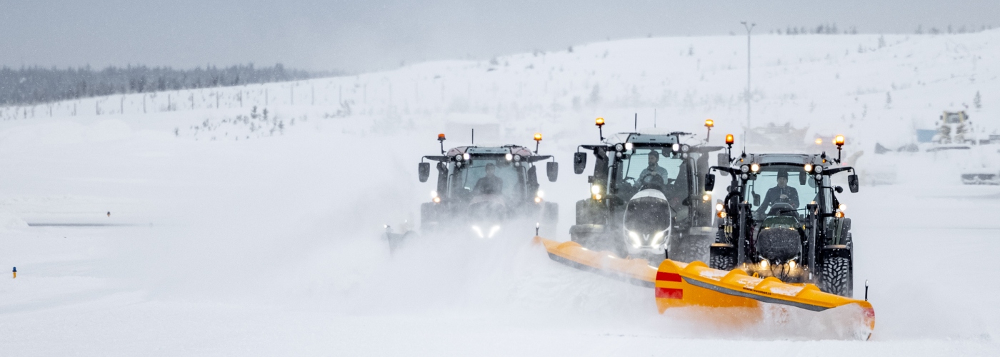 Valtra A N T Series tractors 5th generation snow plow airport winter maintenance